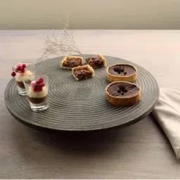 ellementry Natural Brown Mango Wood Lazy Susan - Set of 1 image 1