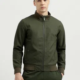 United Colors of Benetton Green Regular Fit Mock Collar Jacket image 1