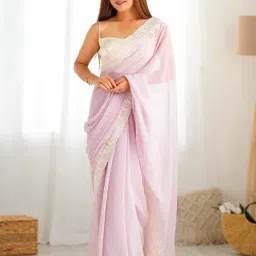 Saree Mall Lilac Embellished Sarees With Unstitched Blouse-picture-28