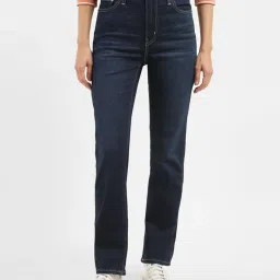 Levi's 724 Dark Blue Straight Fit High Rise Jeans image 1