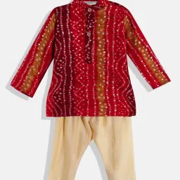 READIPRINT FASHIONS Kids Multicolor Printed Full Sleeves Kurta with Pyjamas image 1