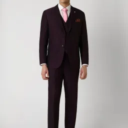 Van Heusen Purple Slim Fit Self Pattern Three Piece Suit image 1