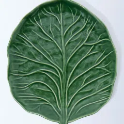 Westside Home Green Cabbage Leaf Shape Serving Platter image 1