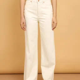 Wrangler White Regular Fit High Rise Jeans image 1