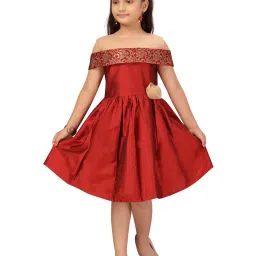 Aarika Kids Maroon Solid Frock image 1