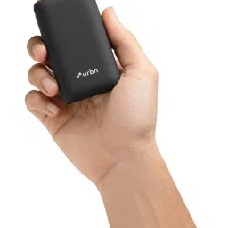 URBN 10000 mAh Type C Lithium ion Premium Black Edition Nano Power Bank, 20W Fast Charging (Black) image 1