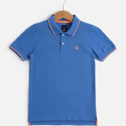 Allen Solly Kids Blue Cotton Regular Fit Polo T-Shirt image 1