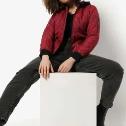 Campus Sutra Red Padded Jacket image 1