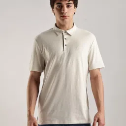 Calvin Klein Silver Birch Regular Fit Cotton Polo T-Shirt image 1