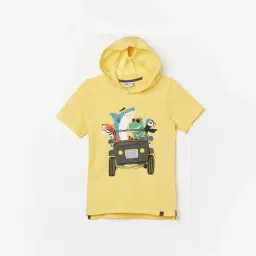 Fame Forever by Lifestyle Kids Yellow Cotton Printed T-Shirt-picture-24