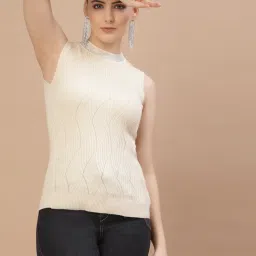 Mafadeny Cream Embellished Sweater image 1