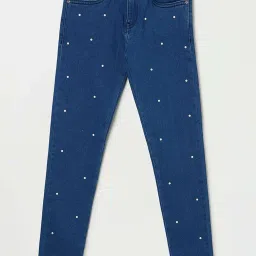 Fame Forever by Lifestyle Kids Blue Cotton Embroidered Jeans image 1