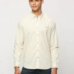 Pepe Jeans Ivory White Cotton Regular Fit Printed Shirt-picture-10