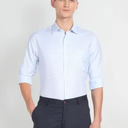 Arrow Green Cotton Regular Fit Checks Shirt image 1