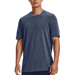 Under Armour Blue Slim Fit Self Pattern Sports T-Shirt image 1