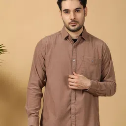 Kuons Avenue Smart Spread Collar Corduroy Casual Shirt-picture-17