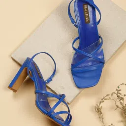 Flat N Heels Women's Blue Sling Back Sandals image 1