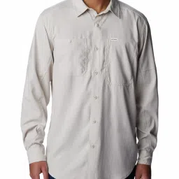Columbia Brown Regular Fit Self Pattern Shirt image 1