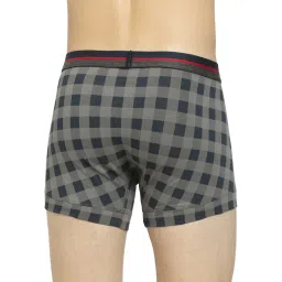 Jockey Grey Double Layer Contoured Pouch Checks Trunks image 2