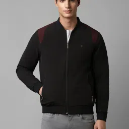 Louis Philippe Black Regular Fit Bomber Jacket image 1