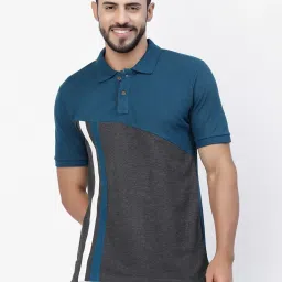 Kalt Multicolor Cotton Regular Fit Colour Block Polo T-Shirt image 1