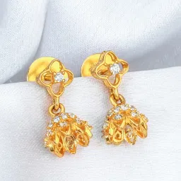 GIVA 92.5 Sterling Silver Golden Mystic Floral Jhumki Earrings image 1