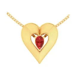 P.C. Chandra Jewellers 18KT Yellow Gold Heart Shaped Pendant (Without Chain) for Women & Girls-image-95