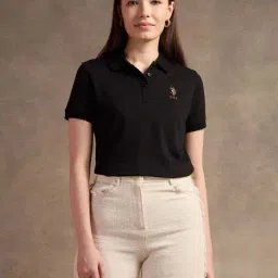 U.S. Polo Assn. Black Embroidered Logo Polo T-Shirt-image-4