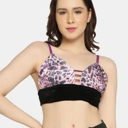 Da Intimo Purple & Black Printed Bralette Bra image 1
