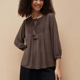 Fame Forever By Lifestyle Brown Regular Fit Top image 1