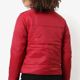 Campus Sutra Red Color-Block Padded Jacket image 2