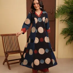 Love Chic Multi-Color Ajrakh Printed A-Line Kurta With Palazzo image 1