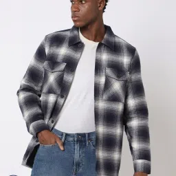GAP Navy Cotton Regular Fit Checks Jacket image 1