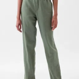 GAP Green Relaxed Fit Solid Pants image 1