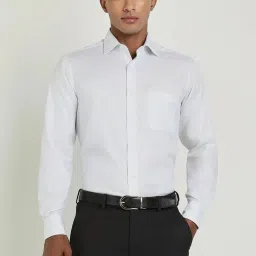 Allen Solly White Cotton Regular Fit Striped Shirt image 1
