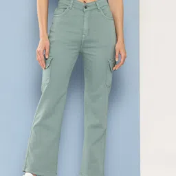 Aarika Women Solid Cargo Style Jeans-image-13