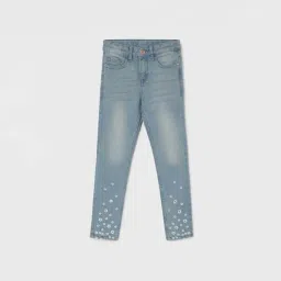Fame Forever by Lifestyle Girls Blue Embroidered Jeans-image-15