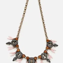 SOHI Multicolor Designer Stone Necklace image 3