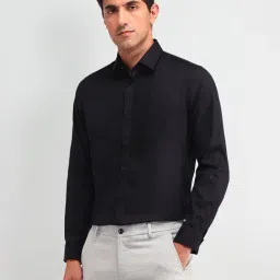 arrow new york Arrow Black Cotton Slim FitShirt-picture-41