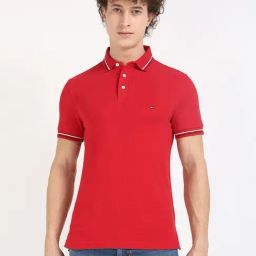 Tommy Hilfiger Medium Red Cotton Slim Fit Polo T-Shirt-picture-15