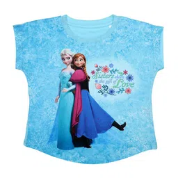 Disney by Wear Your Mind Girls Blue Printed Top-image-93