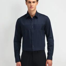 Arrow New York Navy Cotton Slim Fit Striped Shirt-picture-22