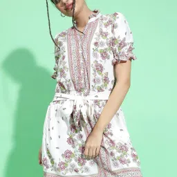 Oxolloxo Multicolor Floral Print A Line Dress image 1