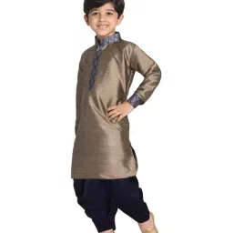 VASTRAMAY Kids Bronze & Navy Kurta Set image 3