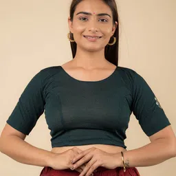 Bindigasm's Advi Embroidered Stretchable Saree Blouse image 2