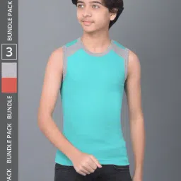 Dollar Bigboss Boys Multicolor Solid Gym Vest (Pack Of 3)-image-93