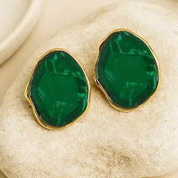 Karatcart Gold-Tone Plated Green Earrings for Women-image-70