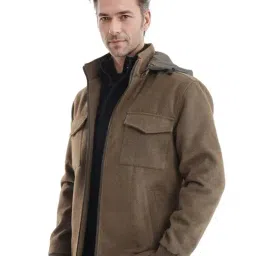 Rare Rabbit Olive Relaxed Fit Textured Jacket image 4