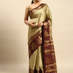 VILLAGIUS Woven Design Silk Cotton Designer Saree-image-5