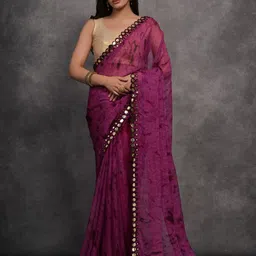 LeeliPeeri Designer Tie and Dye Mirror Work Saree-picture-15